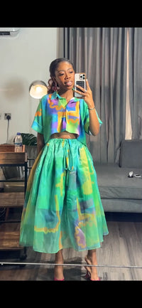 Isale Eko From Derin - Linen crop top