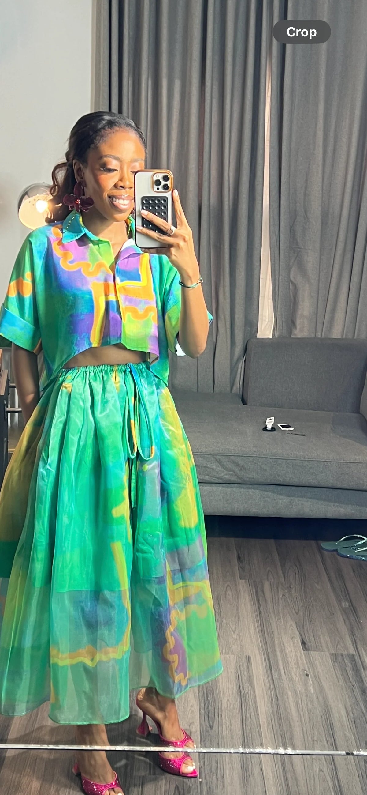 Isale Eko From Derin - Linen crop top